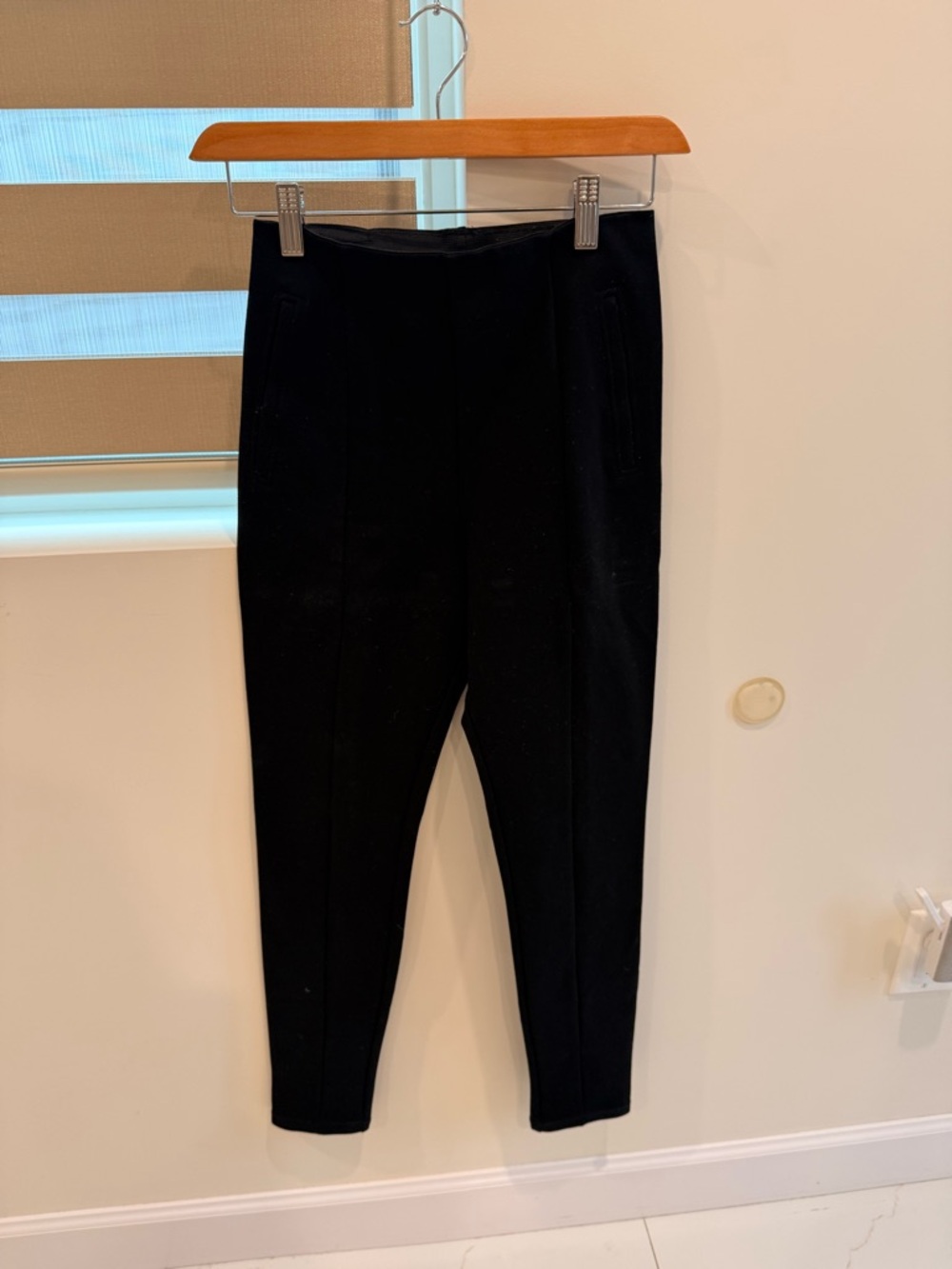 H&M Black Ponte Knit Slim Trousers